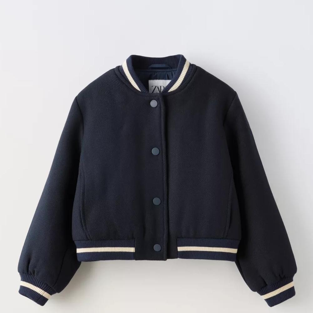 Zara Kids Dark Blue Bomber Jacket